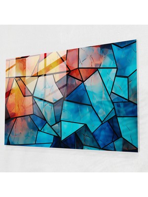 Painted Anarchy Blockchain Cam Duvar Sanatı - Blockchain, Modern Sanat, Cam Sanatı, Duvar Dekorasyonu, 70X50