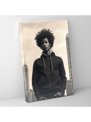 Painted Anarchy Afro Duvar Sanatı - Afro, Monokrom Fotoğraf, Afrolu Adam, Afro Duvar Sanatı, 30X50