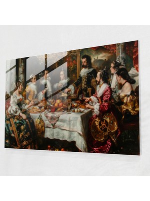 Painted Anarchy Lüks Ziyafet Barok Tarzı Tablo Cam Duvar Sanatı - Barok, Cam Sanatı, Ev Dekorasyonu, Modern Sanat, 45X30