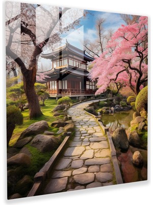 Painted Anarchy Asya Çay Bahçesi Cam Baskı - Asya, Taş Yol, Asya, Cam Sanatı, 30X30