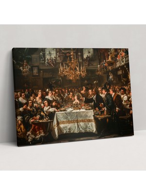 Painted Anarchy Barok Tarzı Tablo Ziyafet Duvar Sanatı - Barok, Kanvas Tablo, Ev Dekorasyonu, 50X30