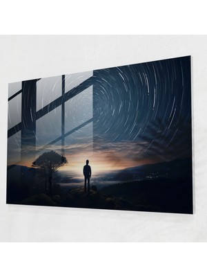 Painted Anarchy Yıldızlı Burç Cam Baskı - Burç, Gece Gökyüzü, Cam Duvar Tablosu, Ev Dekorasyonu, 45X30