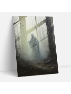 Painted Anarchy Hayalet Cam Duvar Sanatı - Korku, Modern Sanat, Puslu Orman, Yağlıboya Tablo, 30X45
