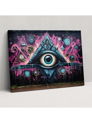 Painted Anarchy Illuminati Duvar Dekorasyonu - Illuminati, Kanvas Tablo, Canlı, Duvar Dekorasyonu, 50X30