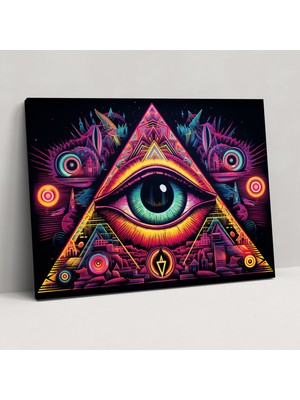 Painted Anarchy Illuminati Duvar Tablosu - Illuminati, Duvar Dekorasyonu, Kanvas Tablo, Kolaj, 50X30