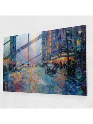 Painted Anarchy Empresyonizm Akşam Karanlığında Şehir Duvar Dekorasyonu - Empresyonizm, Akşam Karanlığı, Ev Dekorasyonu, Duvar Dekorasyonu, 45X30