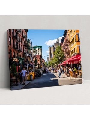 Painted Anarchy Harlem Sokak Hayatı Kanvas Tablo - Harlem, Harlem, Canlı Vitrinler, Kalabalık Sokaklar, 50X30