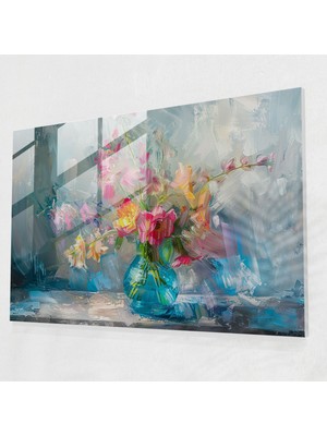 Painted Anarchy Empresyonizm Cam Baskı: Çiçekli Natürmort - Empresyonizm, Modern Sanat, Cam Sanatı, Empresyonizm, 45X30
