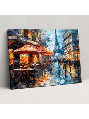 Painted Anarchy Empresyonizm Paris Sokak Sahnesi Duvar Tablosu - Empresyonizm, Ev Dekorasyonu, Kanvas Tablo, 50X30