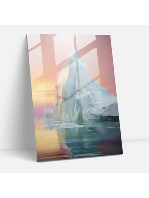Painted Anarchy Dreamscape Iceberg Cam Baskı - Buzdağı, Yumuşak Renkler, Sakin Ambiyans, Buzdağı, 30X45