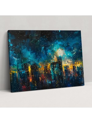 Painted Anarchy Empresyonizm Kanvas Tablo - Empresyonizm, Kanvas Tablo, Ev Dekorasyonu, Yıldızlı Gece Gökyüzü, 50X30