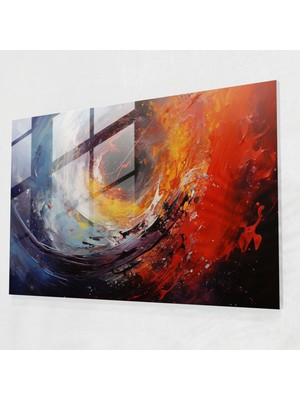 Painted Anarchy Mitoloji Cam Baskı: Evrenin Doğuşu - Mitoloji, Cam Duvar Sanatı, Evrenin Doğuşu, Soyut Ekspresyonist Sanat Eseri, 45X30