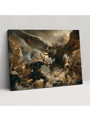 Painted Anarchy Iskandinav Mitolojisi Duvar Tablosu - Mitoloji, Ev Dekorasyonu, Kanvas Tablo, Duvar Dekorasyonu, 50X30
