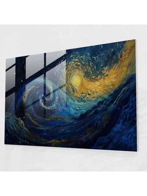 Painted Anarchy Post-Empresyonizm Cam Baskı: Yıldızlı Gece Gökyüzü - Post-Empresyonizm, Post-Empresyonizm, Ev Dekorasyonu, Modern Sanat, 45X30