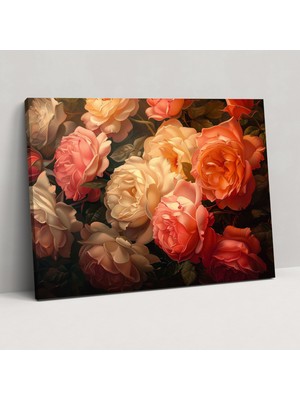 Painted Anarchy Realizm Kanvas Tablo - Gül Buketi Yumuşak Aydınlatma Kanvas Tablo - Realizm, Kanvas Tablo, Duvar Sanatı, Ev Dekorasyonu, 50X30