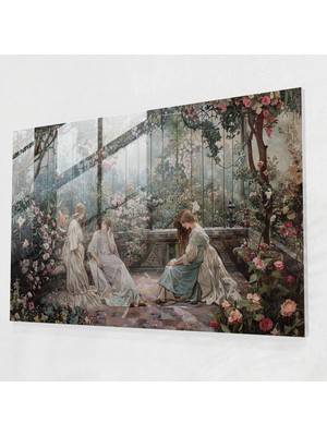 Painted Anarchy Ön Rafael Kardeşliği Cam Baskı - Büyük Ölçekli Bahçe Sahnesi - Ön Rafael Kardeşliği, Ön Rafael Kardeşliği, Cam Duvar Sanatı, Girift, 70X50