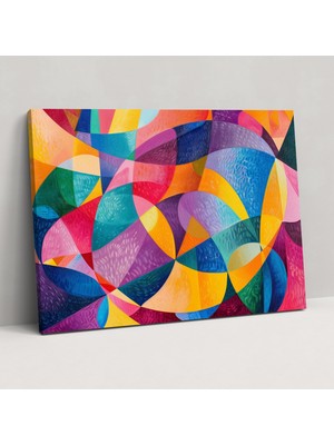 Painted Anarchy Renkli Geometri Noktacılık Kanvas Tablo - Noktacılık, Duvar Dekorasyonu, Canlı Renkler, Kanvas Tablo, 50X30