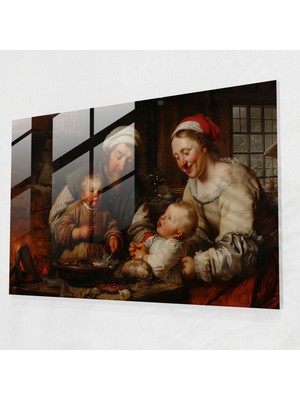 Painted Anarchy Rembrandt Cam Baskı - Köylü Ailesi - Rembrandt, Köylü Ailesi, Cam Baskı, Ev Dekorasyonu, 45X30