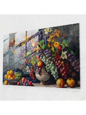 Painted Anarchy Noktacılık Modern Sanat - Meyveler ve Çiçekler Natürmort - Noktacılık, Ev Dekorasyonu, Cam Sanatı, Cam Duvar Sanatı, 45X30