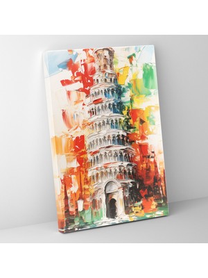 Painted Anarchy Pisa Kulesi Duvar Sanatı - Pisa Kulesi, Duvar Sanatı, Kanvas Tablo, Ev Dekorasyonu, 30X50