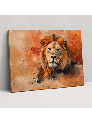 Painted Anarchy Realizm Duvar Tablosu - Görkemli Aslan - Realizm, Kanvas Tablo, Duvar Sanatı, Kanvas Tablo, 50X30