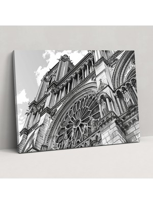 Painted Anarchy Realizm Kanvas Tablo - Paris Katedrali - Realizm, Kanvas Tablo, Karmaşık Detaylar, 50X30