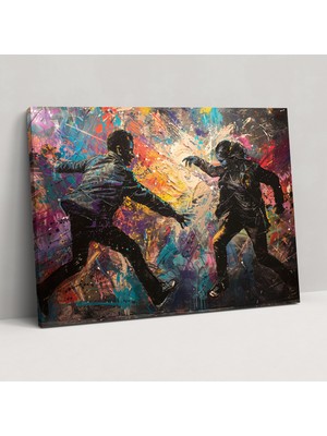 Painted Anarchy Michelangelo Güçlü Figürler Duvar Tablosu - Michelangelo, Kanvas Tablo, Ev Dekorasyonu, Duvar Dekorasyonu, 50X30