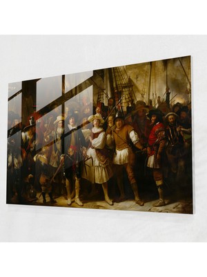 Painted Anarchy Rembrandt Ev Dekorasyonu - Dramatik Tarihi Sahne - Rembrandt, Cam Sanatı, Rembrandt, Ev Dekorasyonu, 45X30