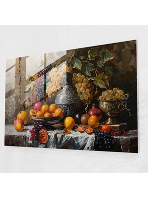 Painted Anarchy Rembrandt Cam Baskı - Meyveli Natürmort - Rembrandt, Rembrandt, Cam Sanatı, Cam Baskı, 45X30