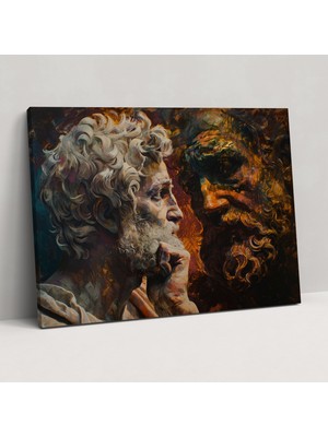 Painted Anarchy Michelangelo Duvar Sanatı – Rönesans Figürleri Kanvas Tablo - Michelangelo, Kanvas Tablo, Kanvas Tablo, Kanvas Tablo, 50X30