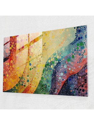 Painted Anarchy Pointilizm Cam Duvar Sanatı Soyut Şekiller ve Renkler - Pointilizm, Cam Duvar Sanatı, Pointilizm, Cam Sanatı, 45X30