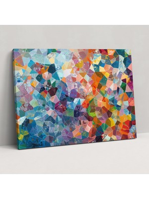 Painted Anarchy Soyut Geometrik Desenler Pointilizm Duvar Sanatı - Pointilizm, Duvar Dekorasyonu, Ev Dekorasyonu, Kanvas Tablo, 50X30