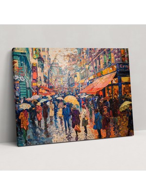 Painted Anarchy Sokak Sahnesi Noktacılık Duvar Dekorasyonu - Noktacılık, Kanvas Tablo, Kanvas Tablo, Kanvas Tablo, 50X30