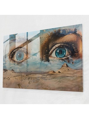 Painted Anarchy Salvador Dali Sürrealist Gözlü Cam Duvar Sanatı - Salvador Dali, Sürrealizm, Salvador Dali, Çöl Manzarası, 45X30