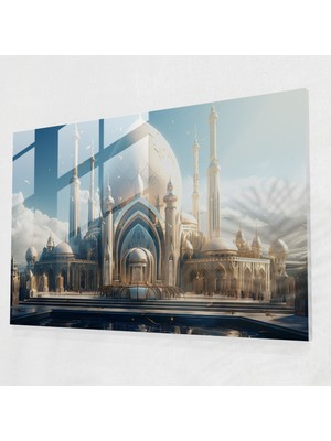 Painted Anarchy Fütüristik Cami Cam Baskı - Modern Elegance - Cami, Geleneksel Mimari, Cami, Cam Duvar Sanatı, 45X30
