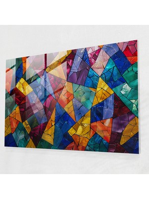 Painted Anarchy Noktacılık Cam Sanatı: Soyut Geometrik Şekiller - Noktacılık, Cam Sanatı, Modern Sanat, Cam Baskı, 45X30