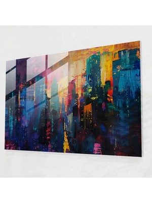 Painted Anarchy Şehir Manzarası Cam Duvar Sanatı - Post-Empresyonizm, Cam Baskı, Ev Dekorasyonu, Post-Empresyonizm, 45X30