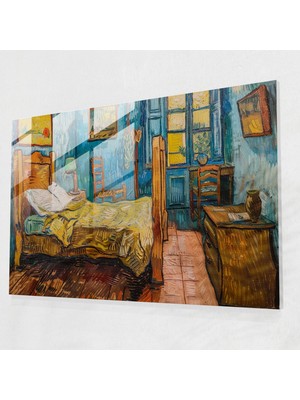 Painted Anarchy Arles'ta Yatak Odası Cam Sanatı Duvar Dekorasyonu - Vincent Van Gogh, Vincent Van Gogh, Duvar Dekorasyonu, Ev Dekorasyonu, 45X30