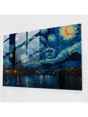 Painted Anarchy Vincent Van Gogh Duvar Dekorasyonu - Yıldızlı Gece - Vincent Van Gogh, Cam Sanatı, Modern Sanat, Ev Dekorasyonu, 45X30