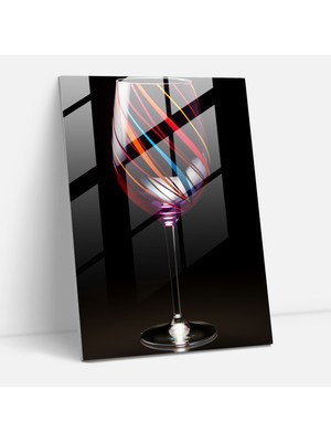 Painted Anarchy Şarap Kadehi Sanatı - Geometrik Tasarım - Şarap, Kalın Çizgiler, Modern Sanat, Geometrik Tasarım, 30X45
