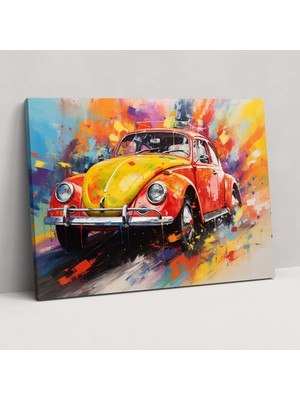 Painted Anarchy Volkswagen Beetle Duvar Dekorasyonu - Volkswagen Beetle, Volkswagen Beetle, Empresyonist Tablo, Duvar Sanatı, 50X30