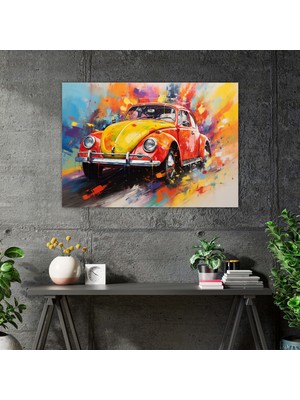 Painted Anarchy Volkswagen Beetle Duvar Dekorasyonu - Volkswagen Beetle, Volkswagen Beetle, Empresyonist Tablo, Duvar Sanatı, 50X30