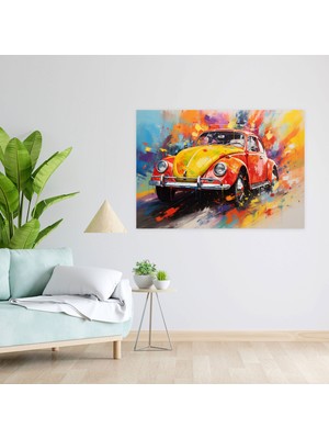 Painted Anarchy Volkswagen Beetle Duvar Dekorasyonu - Volkswagen Beetle, Volkswagen Beetle, Empresyonist Tablo, Duvar Sanatı, 50X30