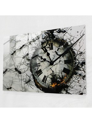 Painted Anarchy Salvador Dali Karıncalı Saat Yüzü Modern Sanat Cam Baskı - Salvador Dali, Cam Baskı, Salvador Dali, Benzersiz Sanat, 45X30
