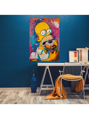 Painted Anarchy Simpsonlar Kanvas Tablo - Pop Art Tarzı Duvar Tablosu - Simpsonlar, Pop Art, Renkli, Duvar Süslemesi, 30X50