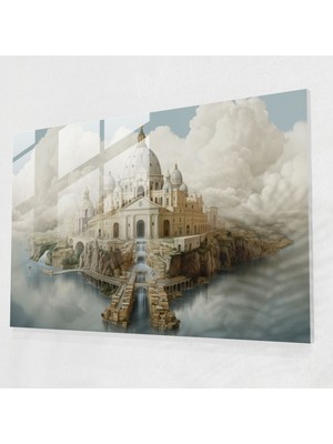 Painted Anarchy Vatikan Cam Baskı - Rüya Gibi Vatikan Şehri Sürrealist Cam Duvar Sanatı - Vatikan, Rüya Gibi Yorumlama, Sürrealist Sanat Eseri, Cam Baskı, 45X30