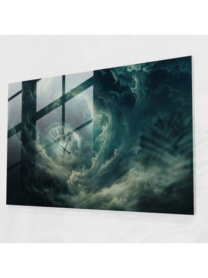 Painted Anarchy Sürrealizm Saat Yüzü Cam Duvar Tablosu - Sürrealizm Sanatı, Duvar Dekorasyonu, Ev Dekorasyonu, Sürrealizm Sanatı, 45X30