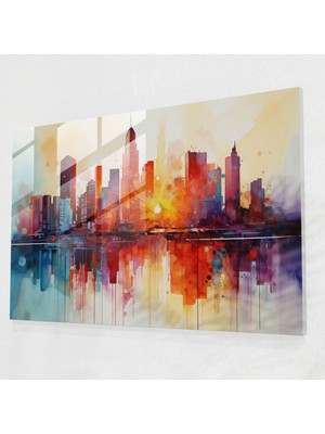 Painted Anarchy Seyahat Cam Tablo - Seyahat, Cam Duvar Sanatı, Soyut Suluboya Resim, Modern Sanat, 45X30