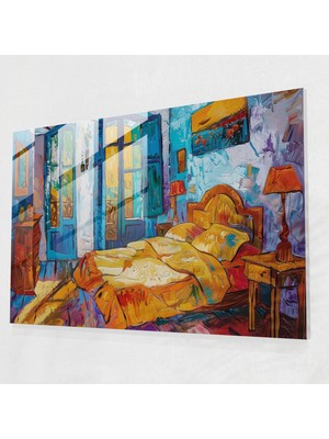 Painted Anarchy Vincent Van Gogh Cam Baskı - Arles'ta Rahat Yatak Odası - Vincent Van Gogh, Arles'ta Yatak Odası, Modern Sanat, Duvar Dekorasyonu, 45X30