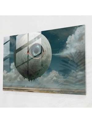 Painted Anarchy Ürkütücü Dev Gözlüklü Cam Duvar Sanatı - Sürrealizm Sanatı, Duvar Dekorasyonu, Modern Sanat, Cam Duvar Sanatı, 45X30